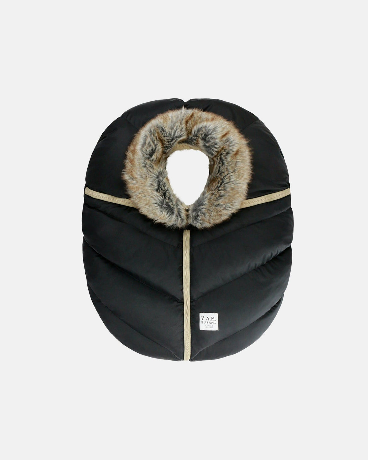 7AM Enfant Car Seat Cocoon Black Faux Fur M0D7 - product image 1