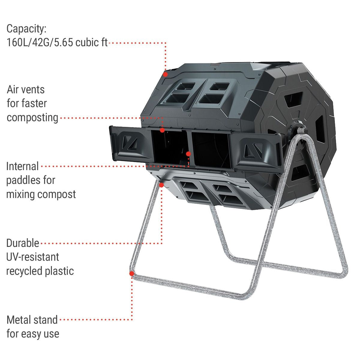 Tumbling Composter with Two Chambers U1L5 - product image 3