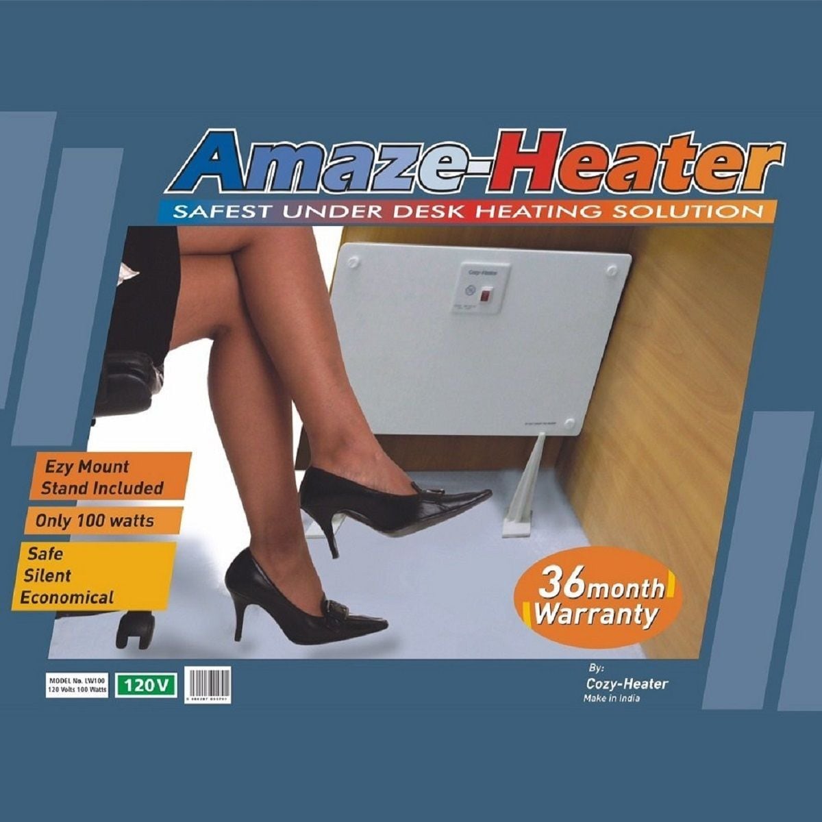Heater Ceramic Under the Desk Space Heater with Ezymount Stands, 100W, White O8G3 - product image 6