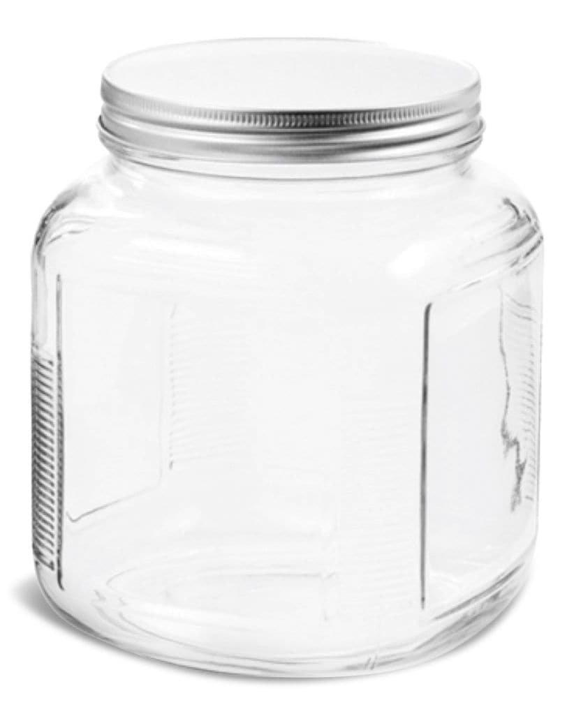Cracker Glass Food Storage Jar with Silver Lid, 2-qt, Clear & Durable Glass Q6S5 - product image 1