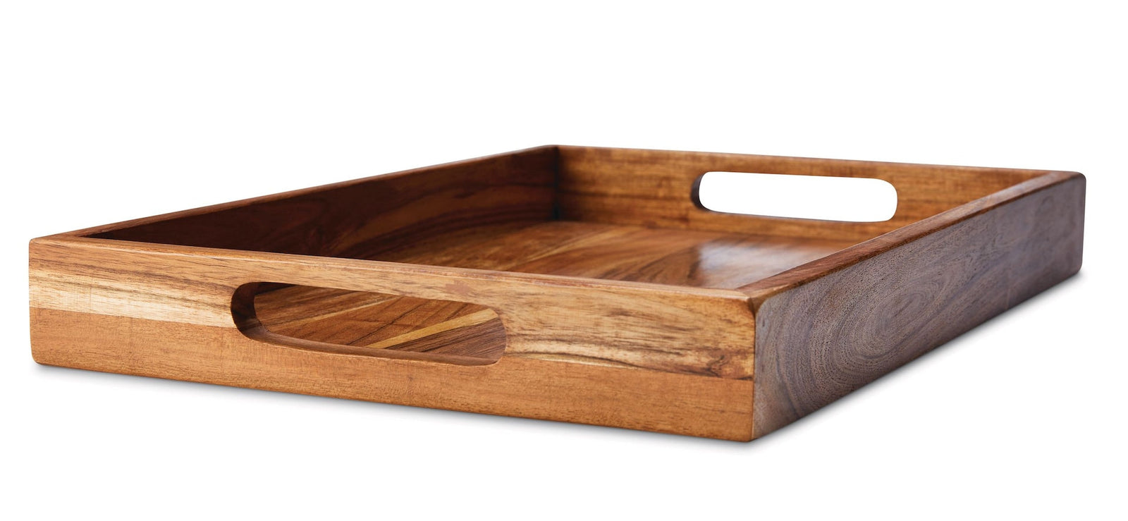 Rectangular Wood Serving Tray with Round Handles, 18-in L5N2 - product image 1