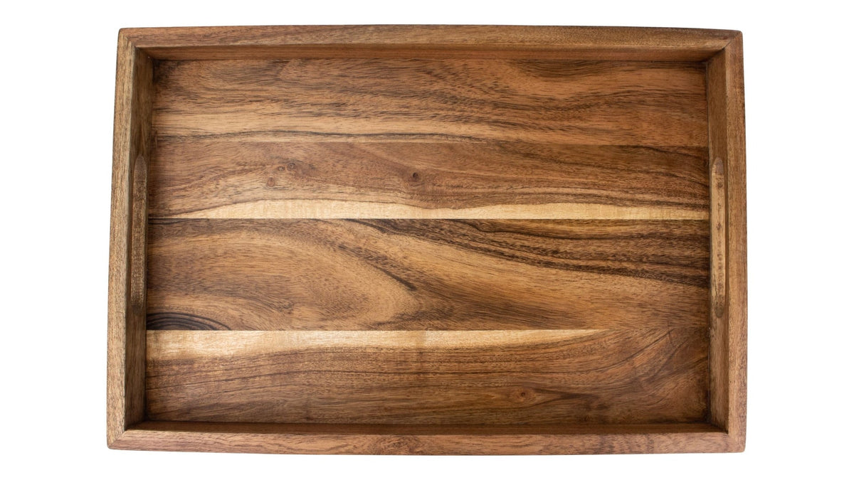 Rectangular Wood Serving Tray with Round Handles, 18-in L5N2 - product image 2