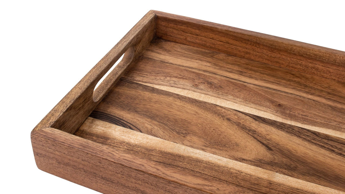 Rectangular Wood Serving Tray with Round Handles, 18-in L5N2 - product image 3