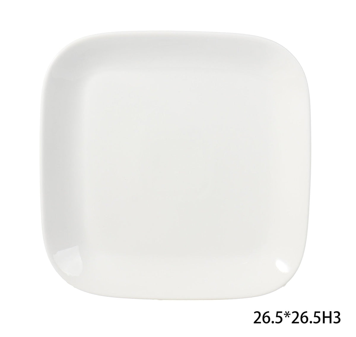Square Stoneware Dinner Plate, 10-in, White V9F0 - product image 1