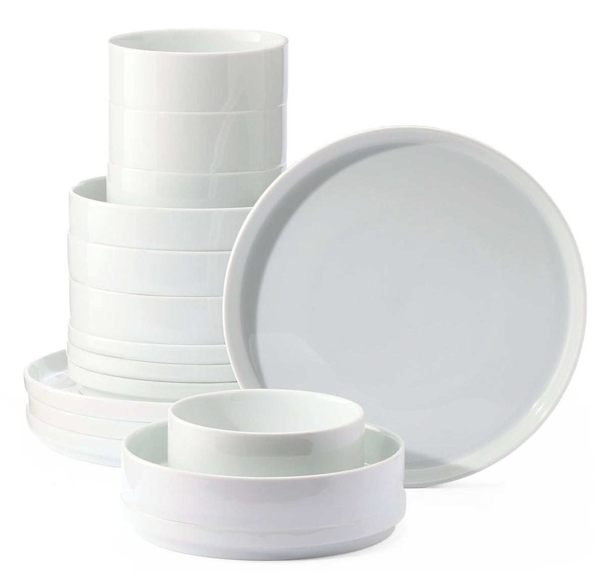 Tate Modern Edge Porcelain Dinnerware Set, Serves 4, 16-pc, White R1D7 - product image 1