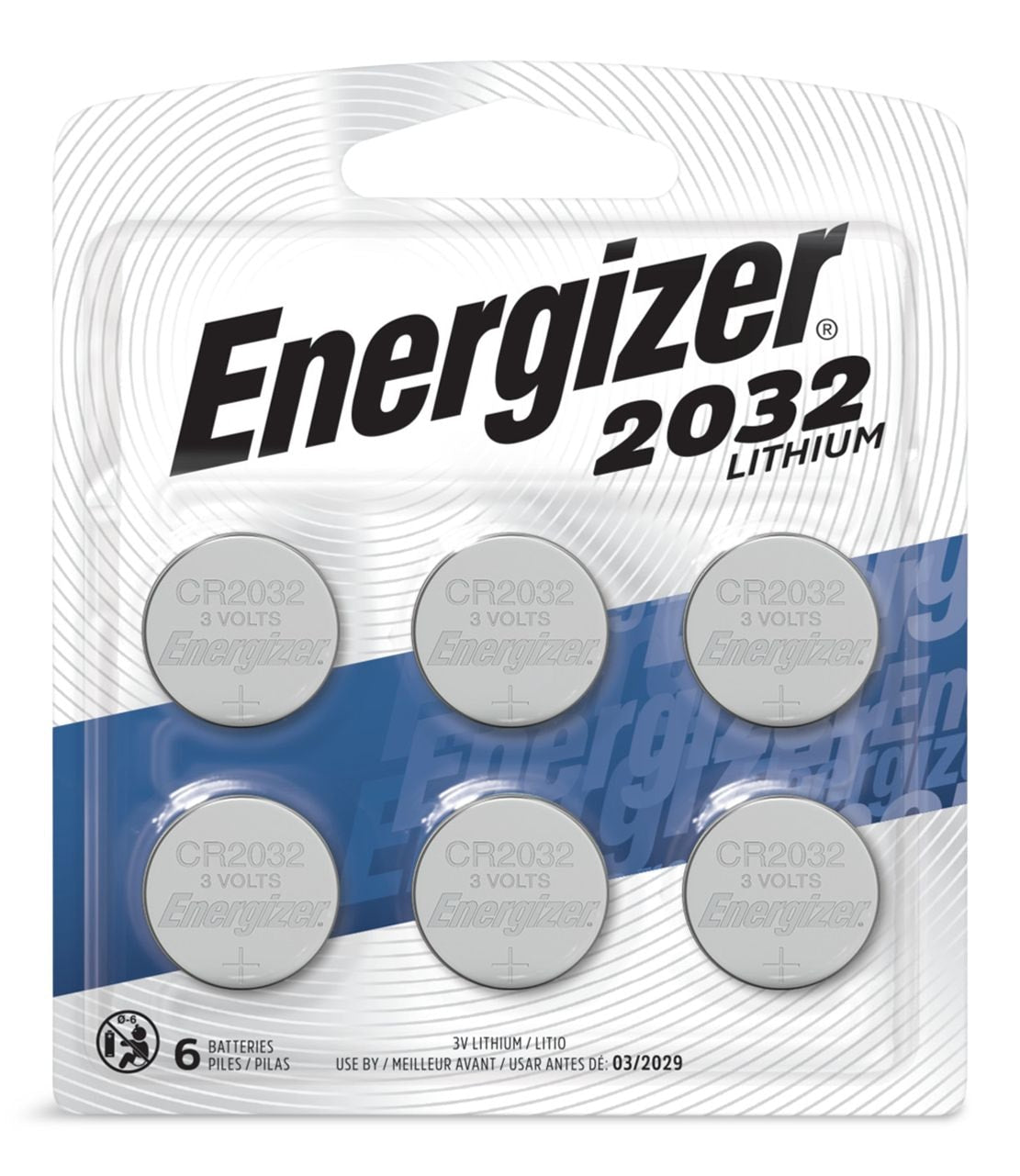 6-pk CR2032 3V / 3 Volt Lithium Coin Cell Batteries, Long Lasting T6R9 - product image 1