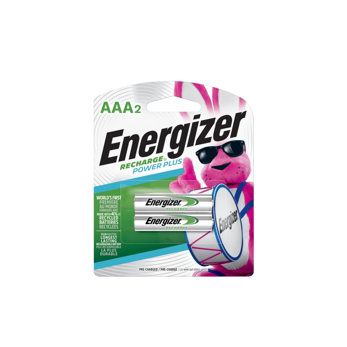 NH12BP-2 2-pk AAA 800mAh NiMH Rechargeable Batteries, Pre-Charged, All Purpose Q0K3 - product image 1
