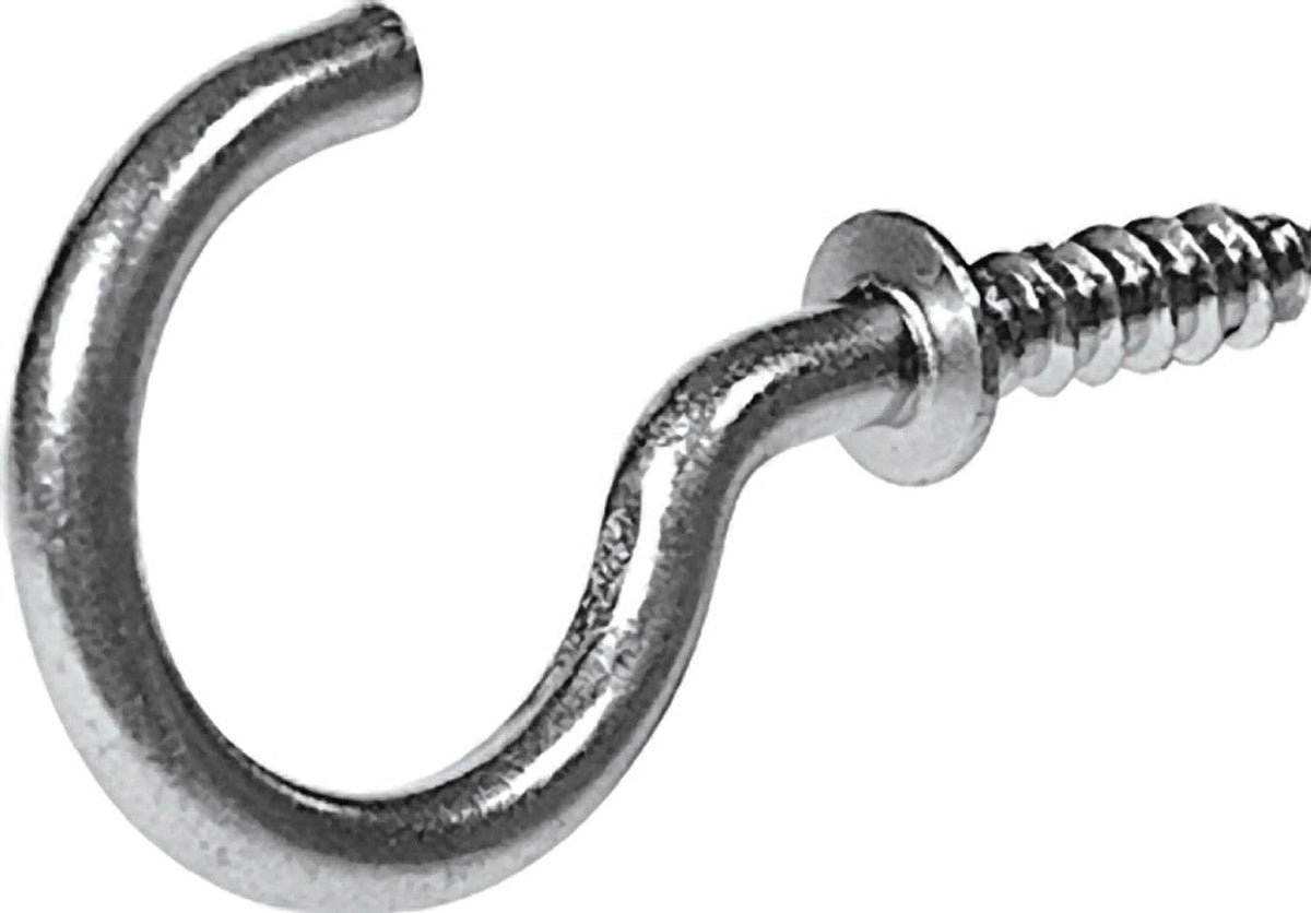 Steel Vinyl Mug Cup Hooks, Screw-In, Nickel-Plated, 7/8-in, 8-pk L8L1 - product image 1