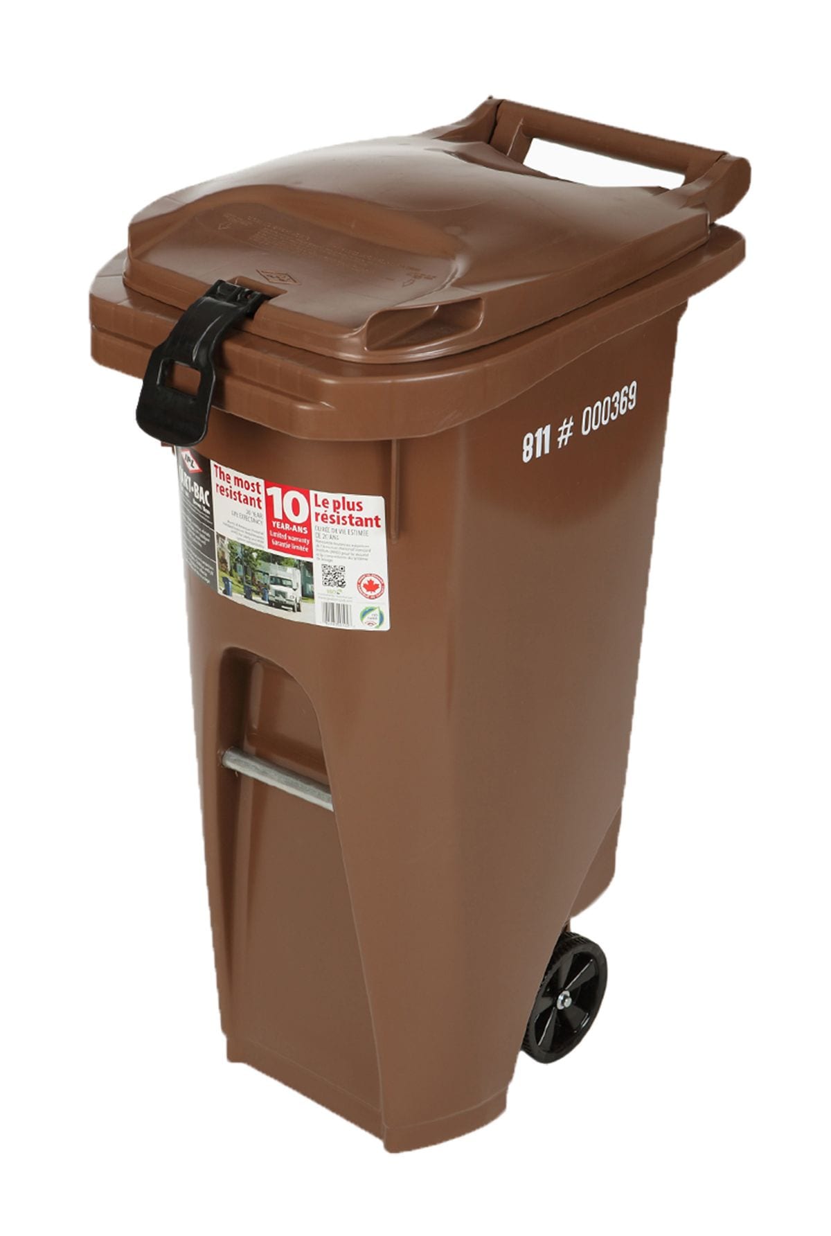 Mastercart Plastic Rectangular Wheeled Compost Bin/Garbage Can with Lock, Assorted Colours, 79.5-L Q3B4 - product image 1
