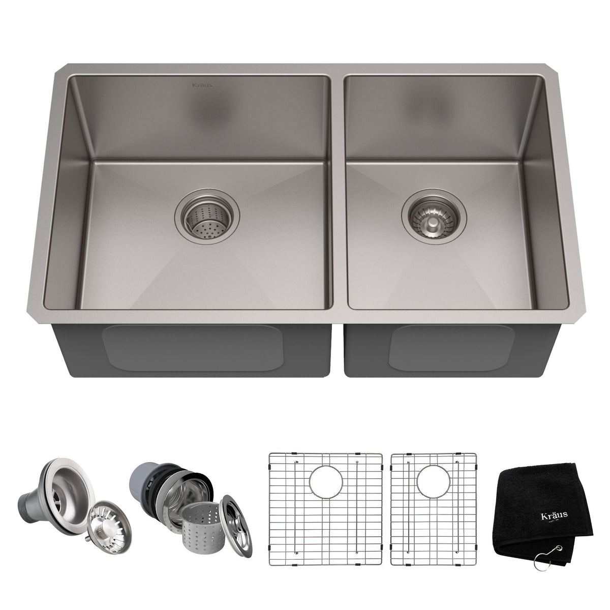 Standard PRO Undermount Stainless Steel Double Bowl 60/40 Kitchen Sink, 33x19x10-in T2E5 - product image 1