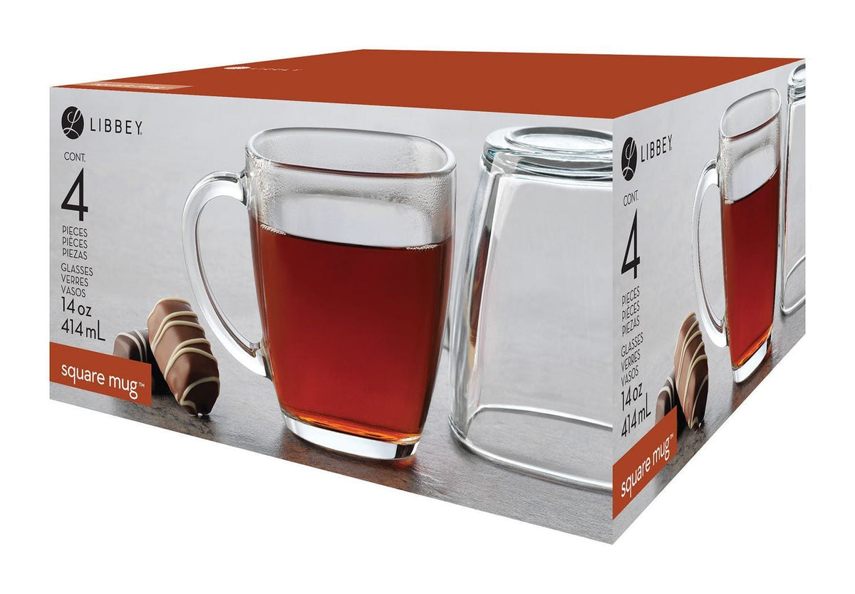Square Mug Set, Clear, 4-pc E5O0 - product image 2