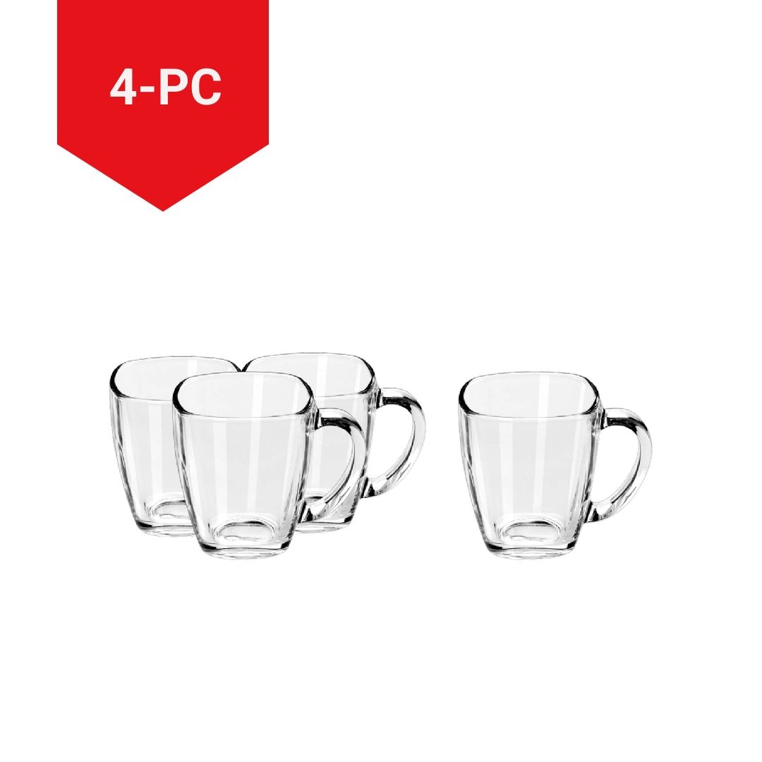 Square Mug Set, Clear, 4-pc E5O0 - product image 3