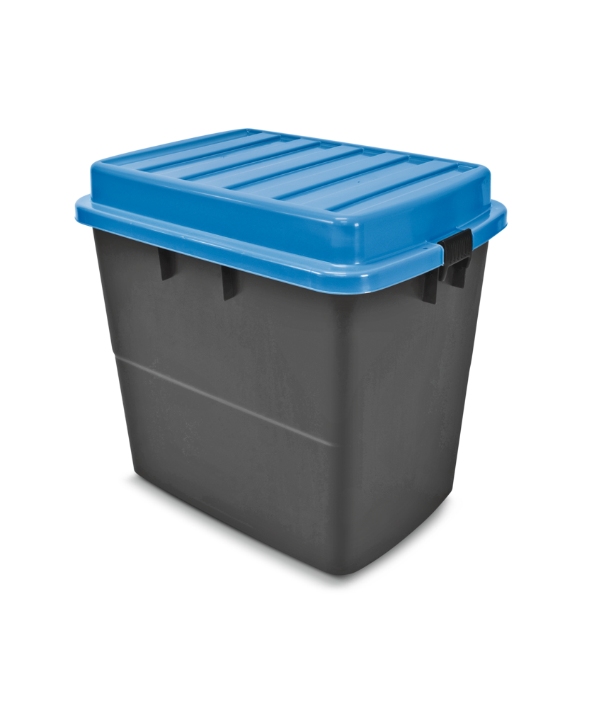Heavy Duty Storage Box with Wheels and Latched Lid, 210-L, Black/Blue C9X1 - product image 1