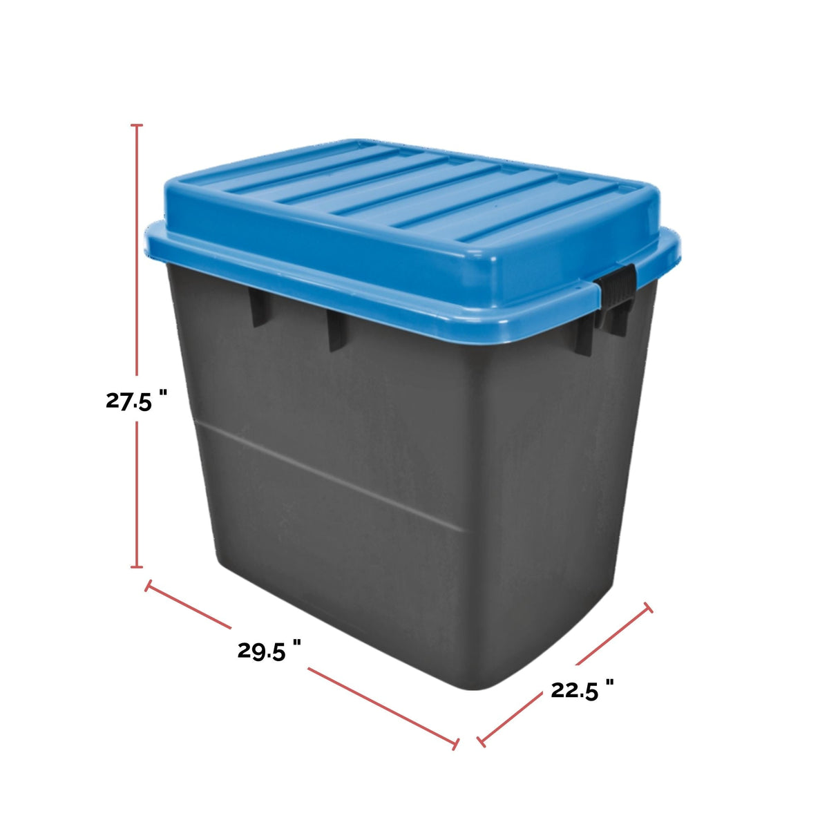 Heavy Duty Storage Box with Wheels and Latched Lid, 210-L, Black/Blue C9X1 - product image 2