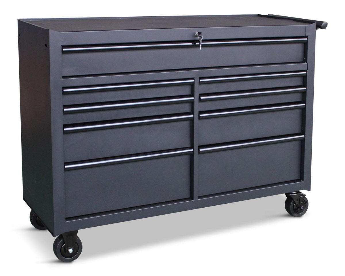 Rolling Tool Storage Cabinet with 9 Drawers, Black, 52-in Q5O0 - product image 1