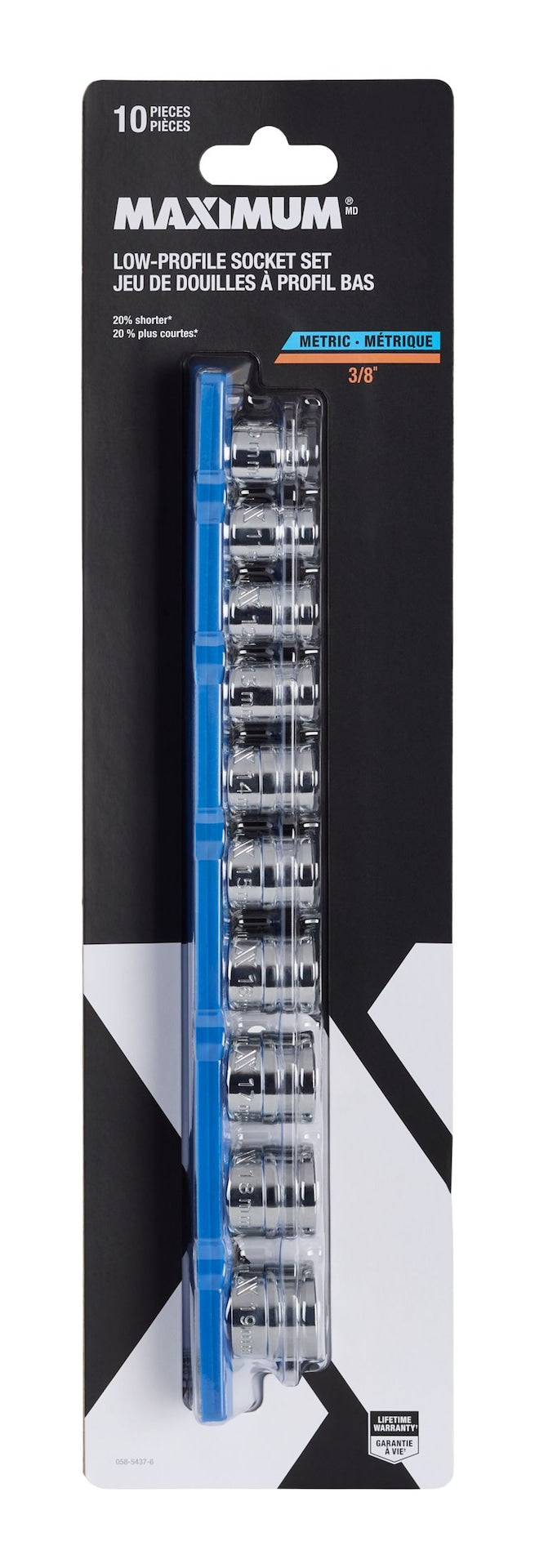 10 Piece 3/8" Drive Low Profile Socket Rail J2X2 - product image 3