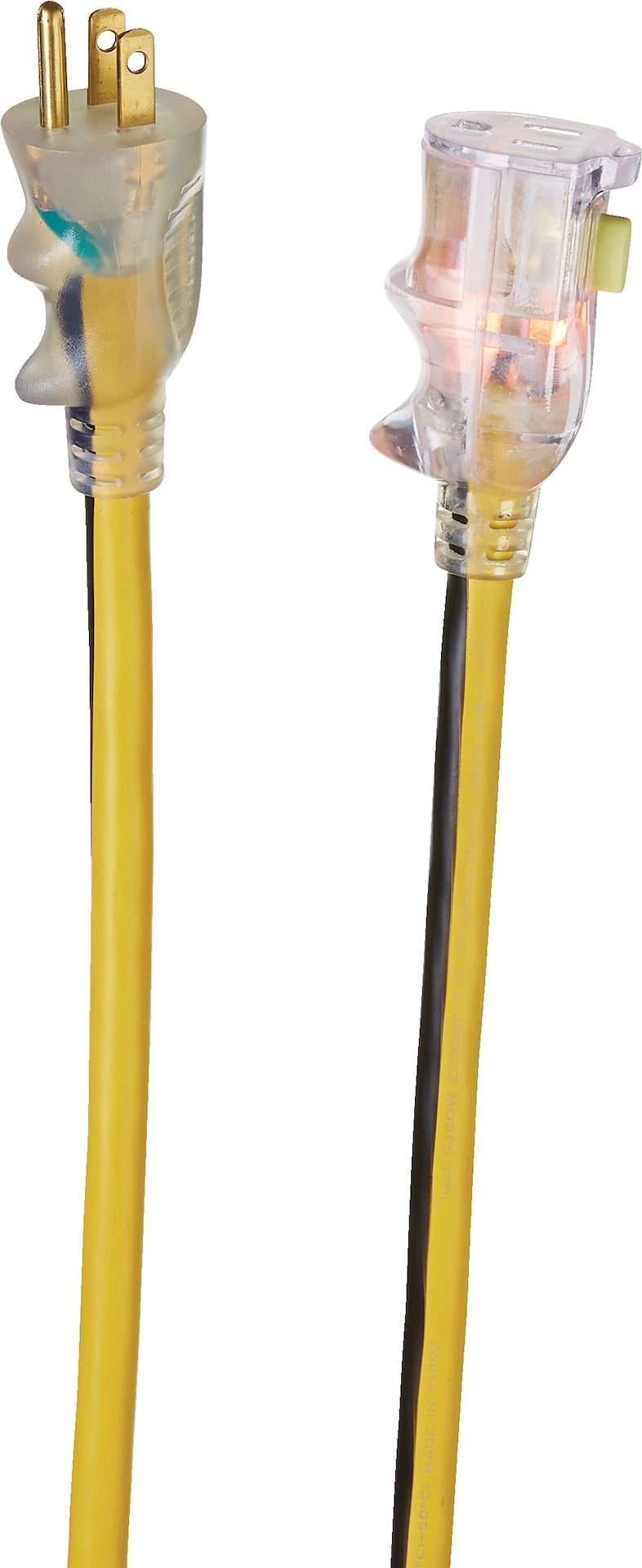 25-ft 12/3 Outdoor Extension Cord with Grounded Outlet, Lighted End and Locking Connector, Yellow/Black R2T3 - product image 4