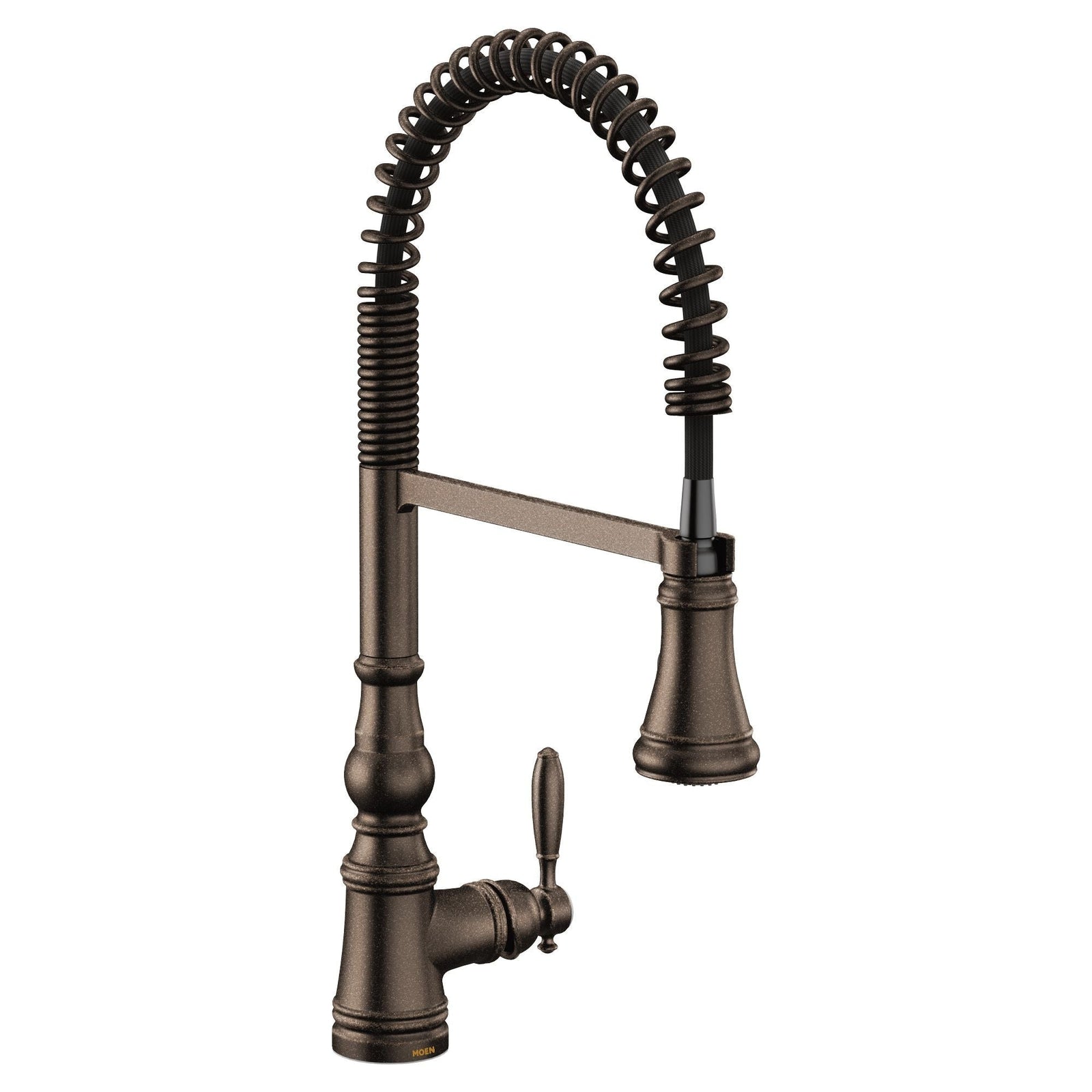 Weymouth Single Handle Pre-Rinse Spring Pull Down Sprayer Kitchen Faucet with Power Boost, Oil Rubbed Bronze E9J0 - product image 1