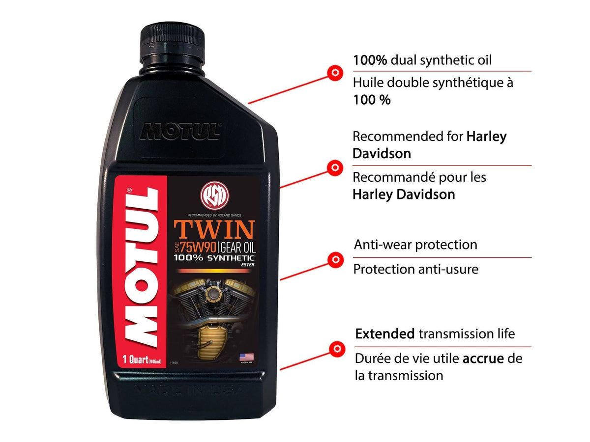 Twin Synthetic Gear Motorcycle Oil 75W90, 946-mL F3Q5 - product image 2