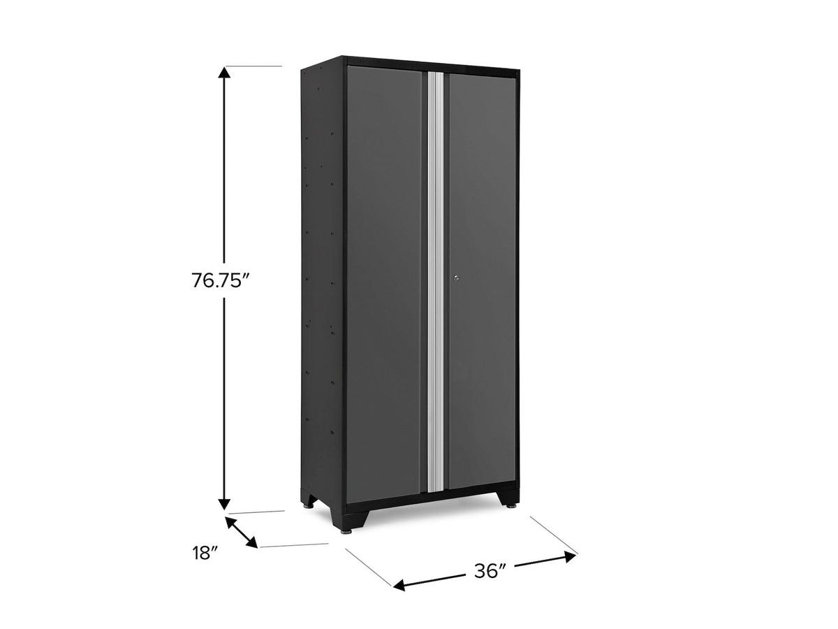 Bold Series Lockable 24-Gauge Steel RTA Storage Locker with 3 Shelves, Grey/Black, 36-in N4U2 - product image 5