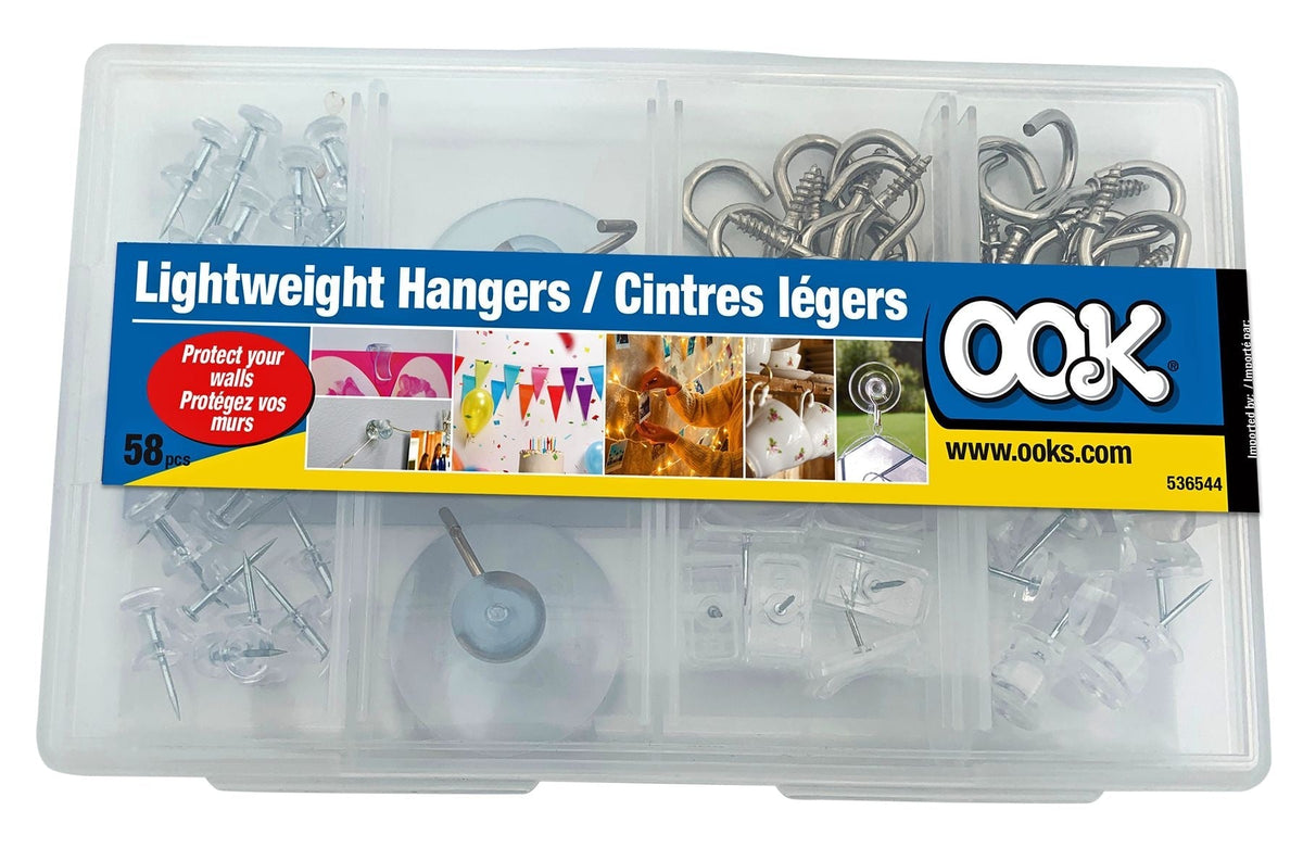 Lightweight Wall Hanger Assorted Kit, 58-pk Q3H6 - product image 1
