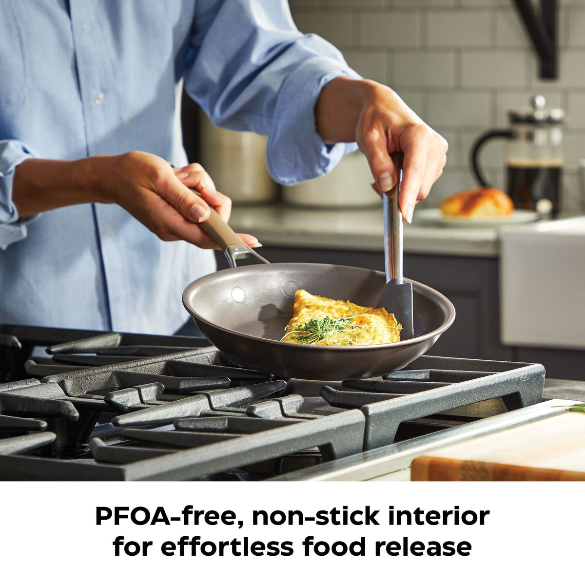 Classic Cookware Set, Non-Stick, PFOA-Free, Oven Safe, Champagne Bronze, 12-pc T0X1 - product image 8
