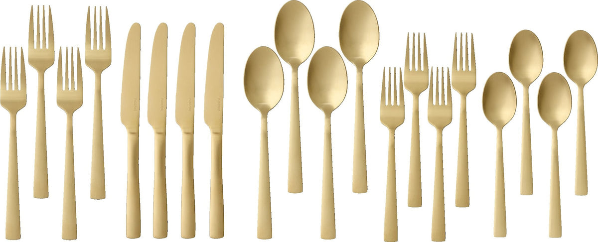 Summerside Champagne Matte Stainless Steel Flatware Set, Serves 4, 20-pc F7D7 - product image 4