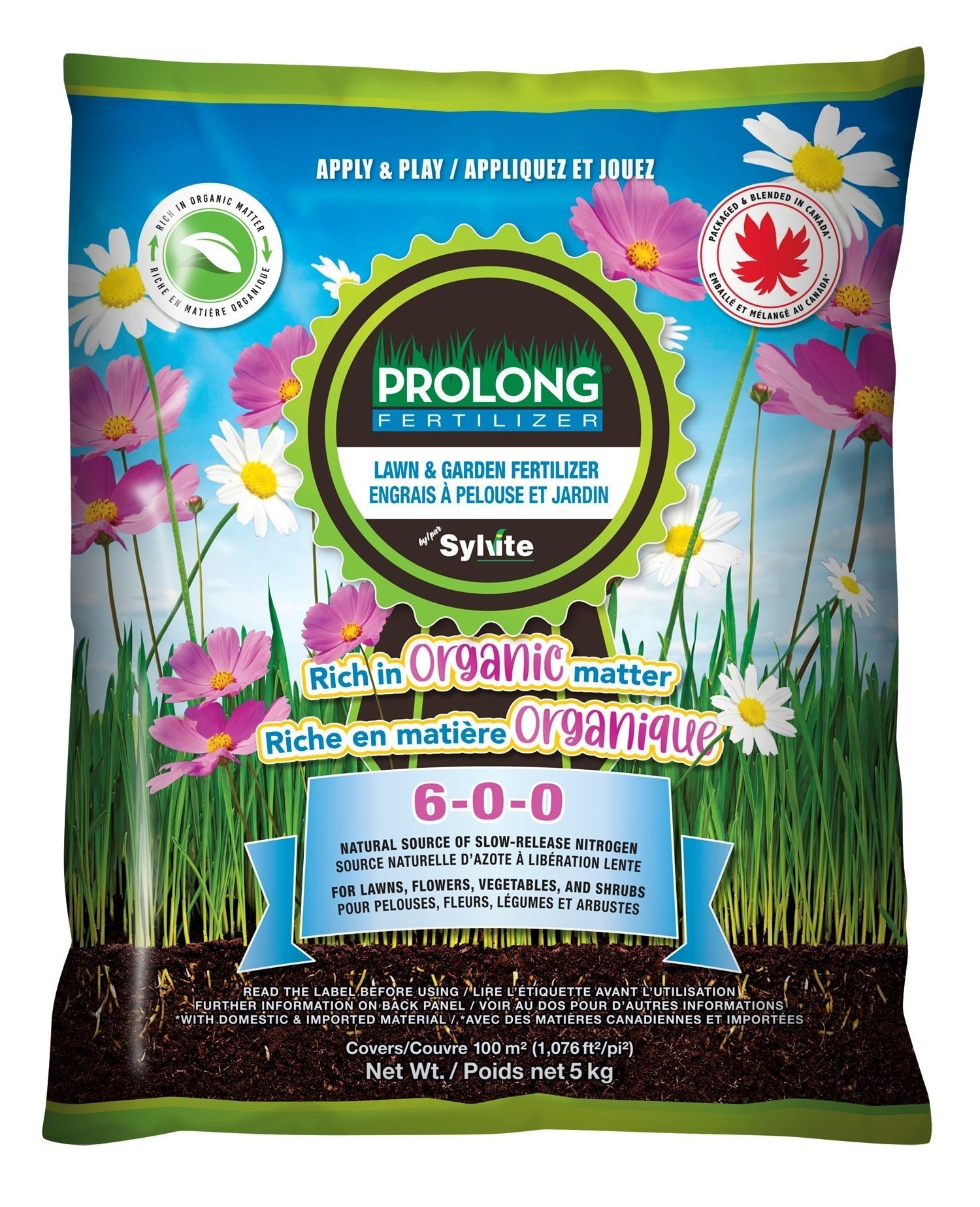 Slow Release Nitrogen Lawn & Garden Organic Fertilizer, 6-0-0, 5kg W2M6 - product image 1
