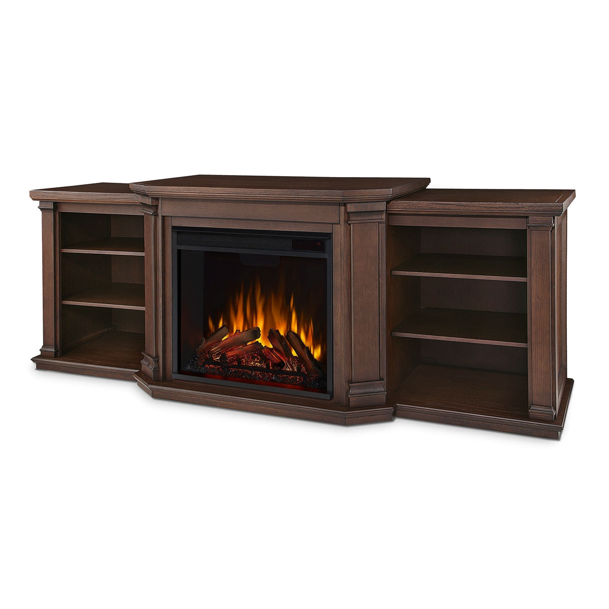 Flame Valmont Media Indoor Electric Fireplace TV Stand, 74-in, 1500W, Includes Remote Control & Firebox, Chestnut Oak I4O5 - product image 1