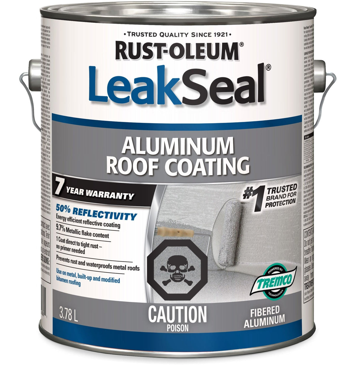 LeakSeal Aluminum Roof Coating, Reflective, Rust Proof & Waterproof Sealant, 3.78-L F6R2 - product image 1