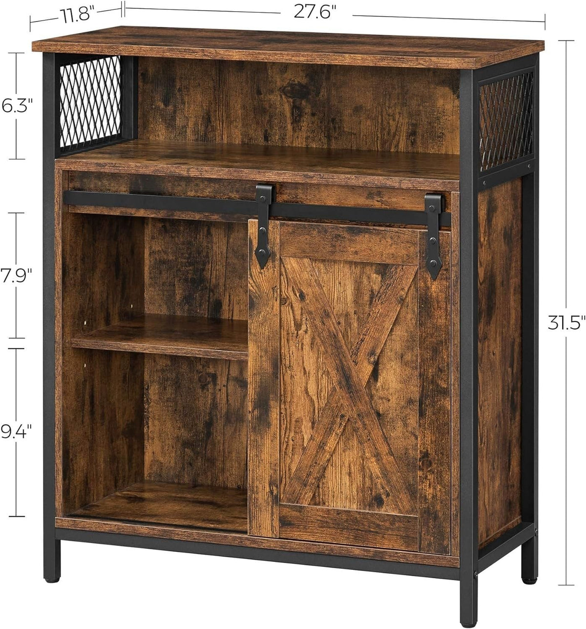 Home Rustic Brown Cabinet with Sliding Door G1B1 - product image 3