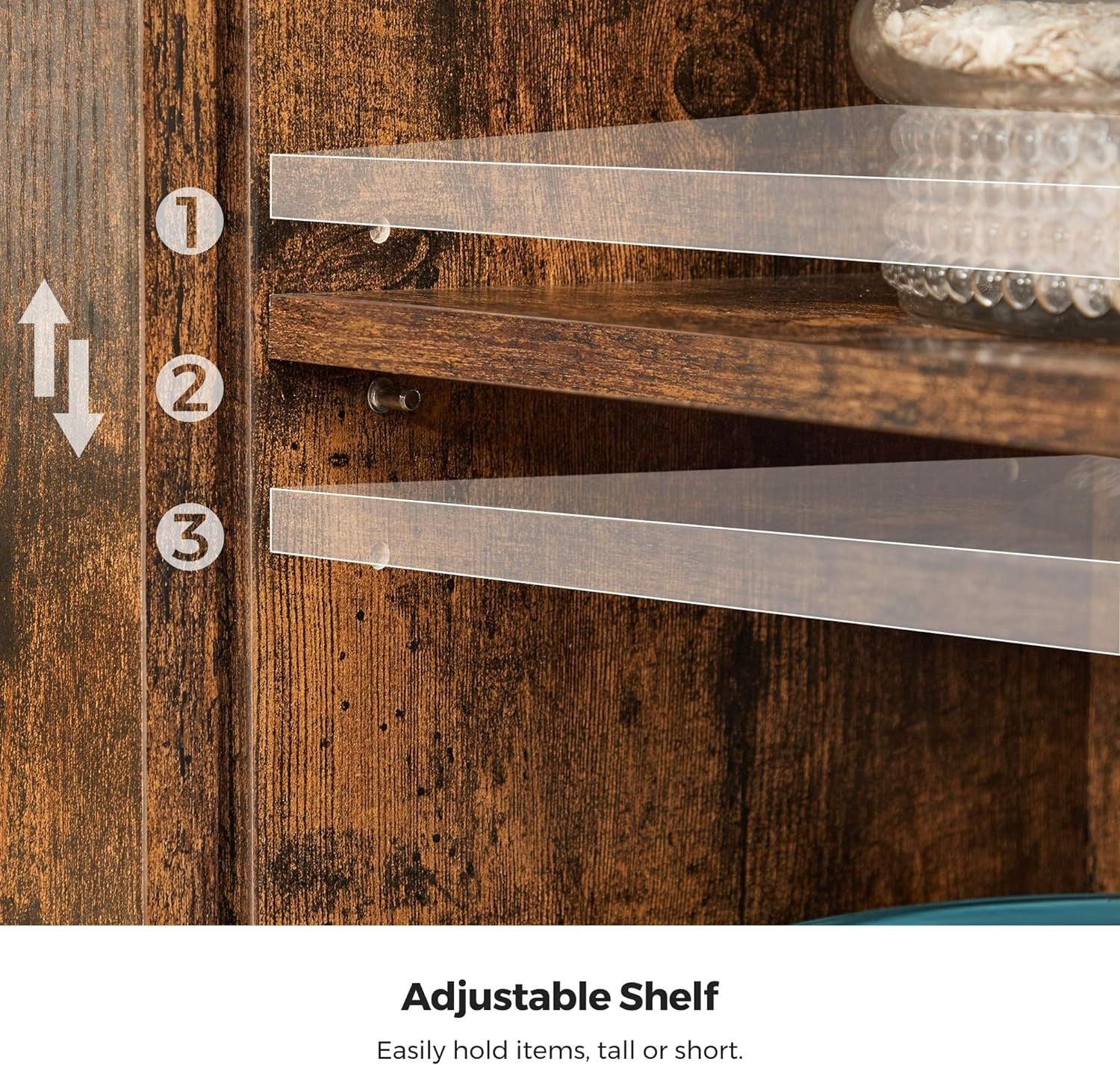 Home Rustic Brown Cabinet with Sliding Door G1B1 - product image 4