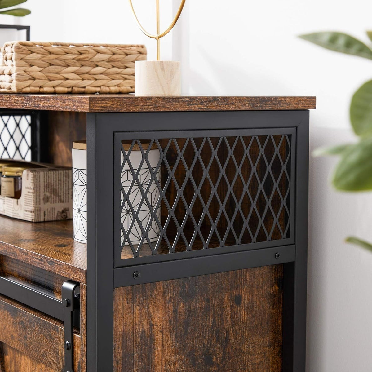 Home Rustic Brown Cabinet with Sliding Door G1B1 - product image 8