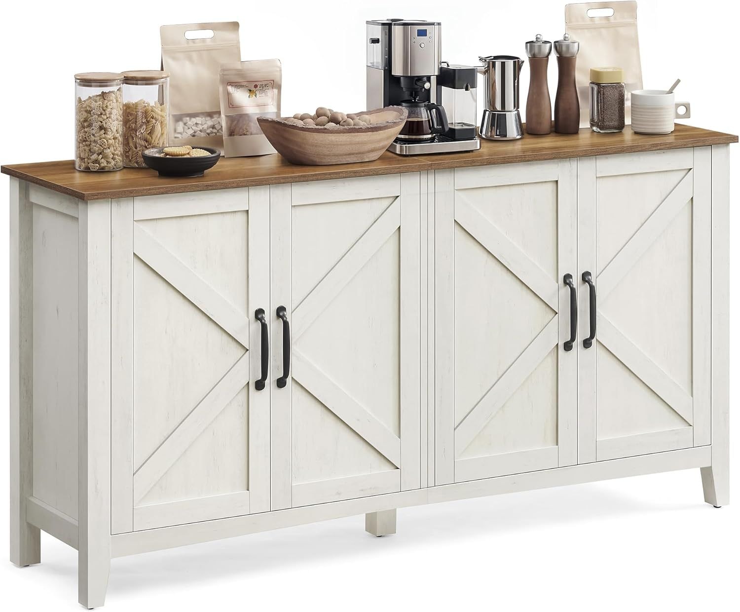 Home Rustic White/Honey Brown Buffet/Storage Cabinet O8Q8 - product image 1