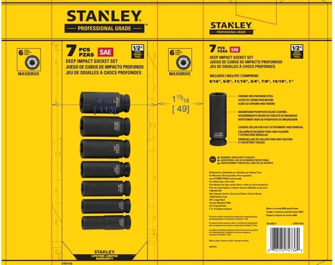 Pro 1/2-in Impact Socket Set, SAE, 7-pc N1F1 - product image 3