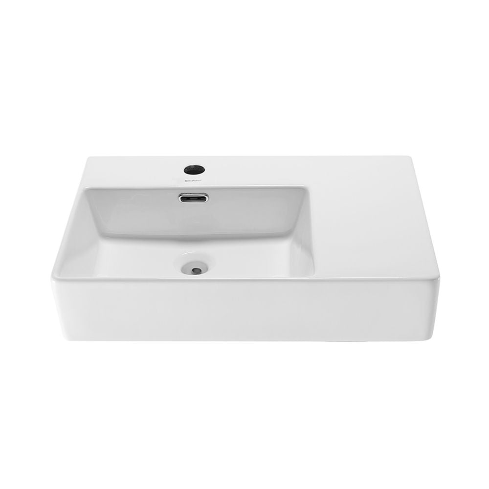 St. Tropez Ceramic Wall Hung Sink with Left Side Faucet Mount, 24-in x 18-in N2W9 - product image 2