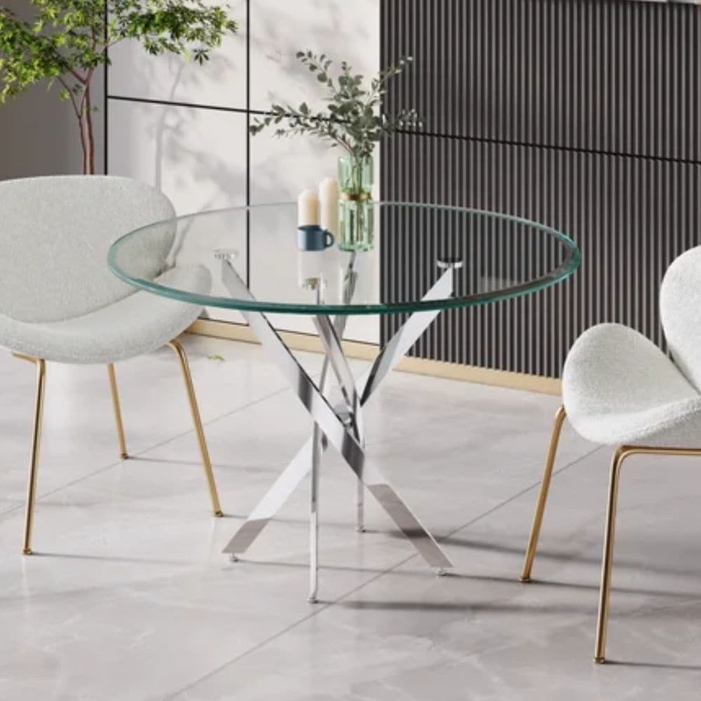 Me Home Star Glass Round Dining Table V0O5 - product image 6
