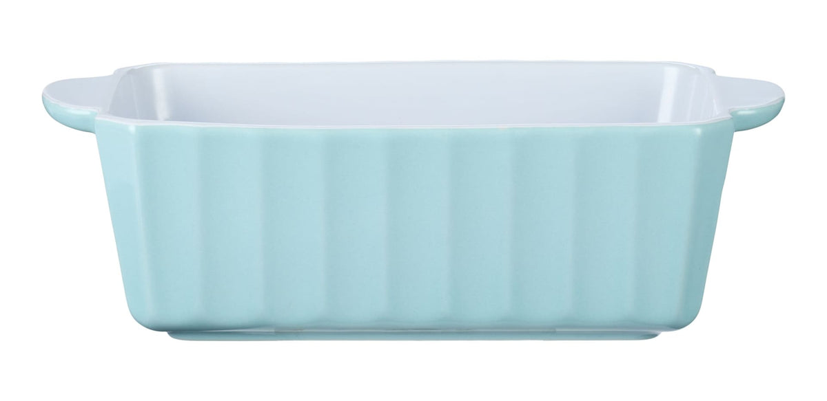 White/Blue Ceramic Loaf Baking Dish, 1-lb U5F9 - product image 1