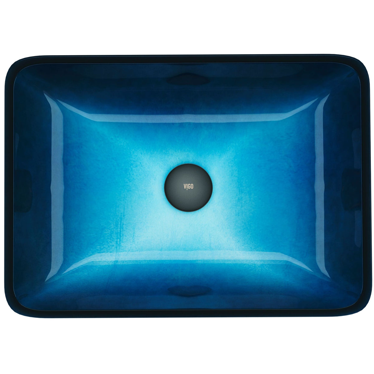 Glass Rectangular Vessel Bathroom Sink/Basin, Turquoise V1X3 - product image 2