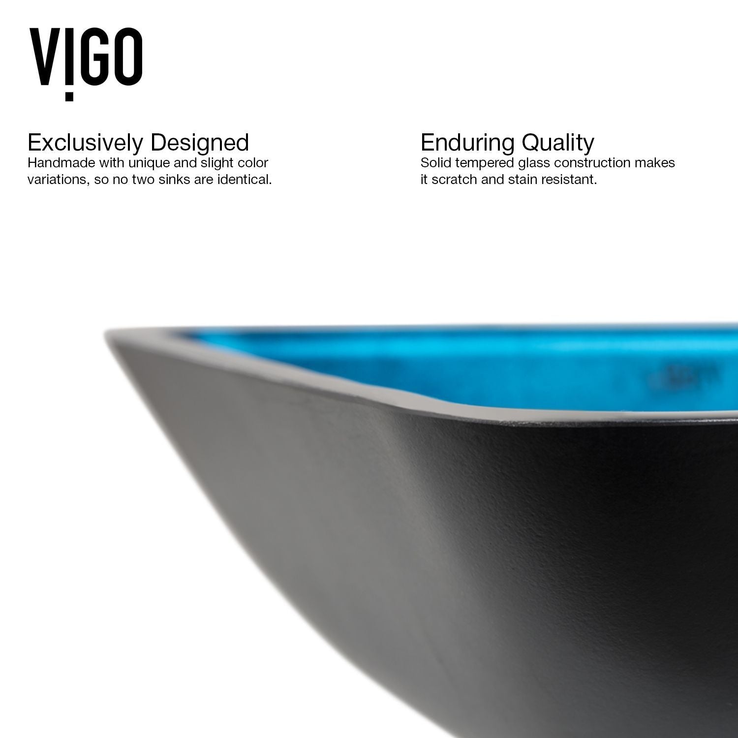 Glass Rectangular Vessel Bathroom Sink/Basin, Turquoise V1X3 - product image 3
