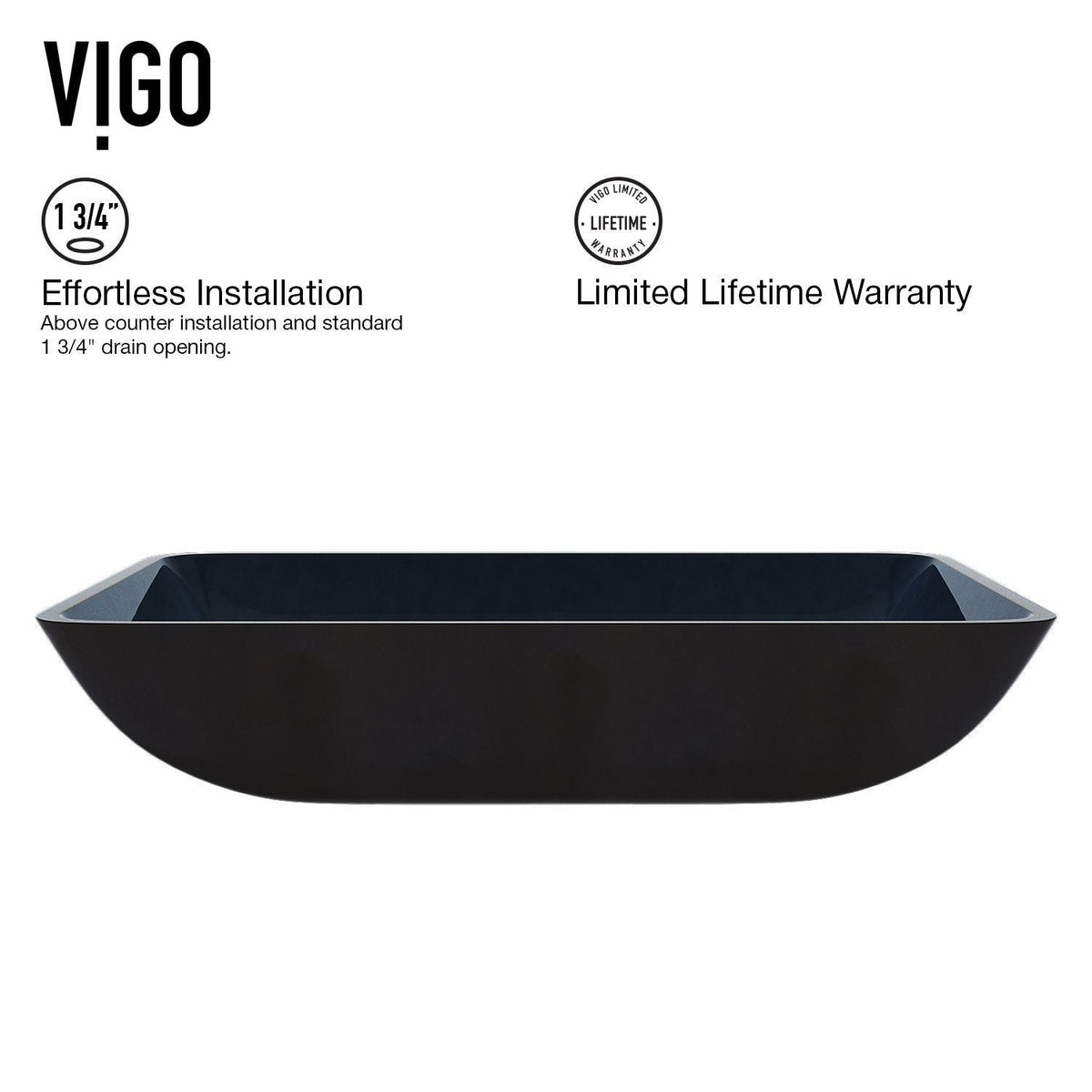 Glass Rectangular Vessel Bathroom Sink/Basin, Turquoise V1X3 - product image 4
