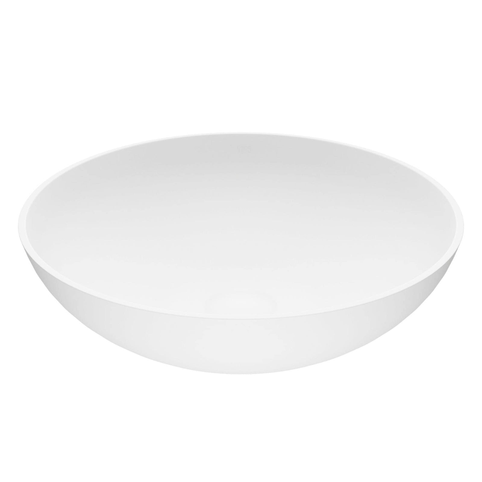Lotus Matte Stone Round Composite Vessel Bathroom Sink/Basin with Deep Bowl, White L5U7 - product image 1