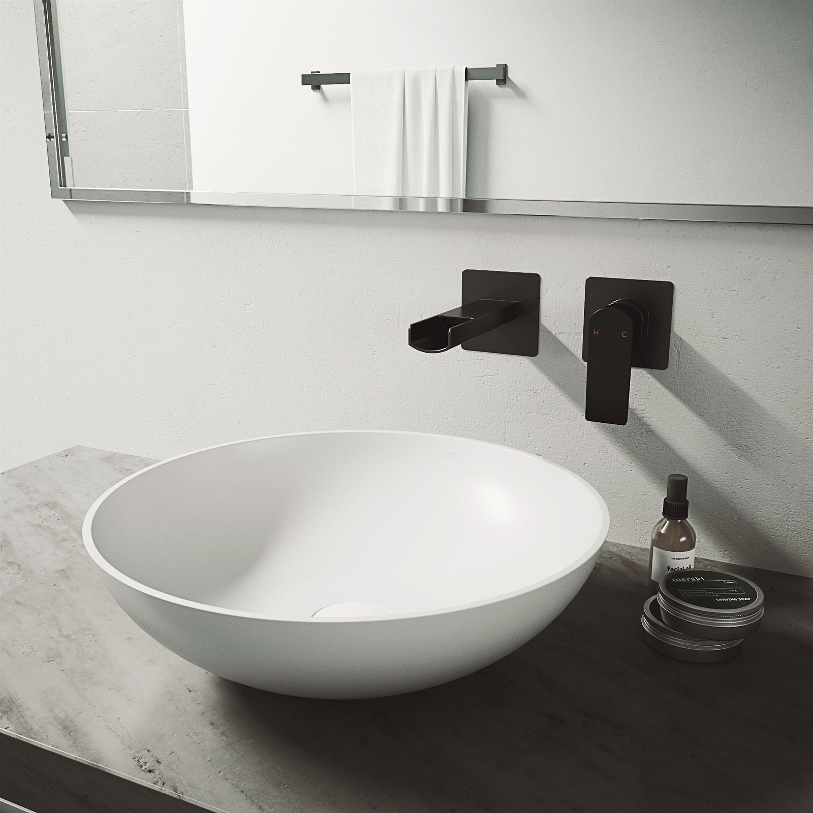 Lotus Matte Stone Round Composite Vessel Bathroom Sink/Basin with Deep Bowl, White L5U7 - product image 7