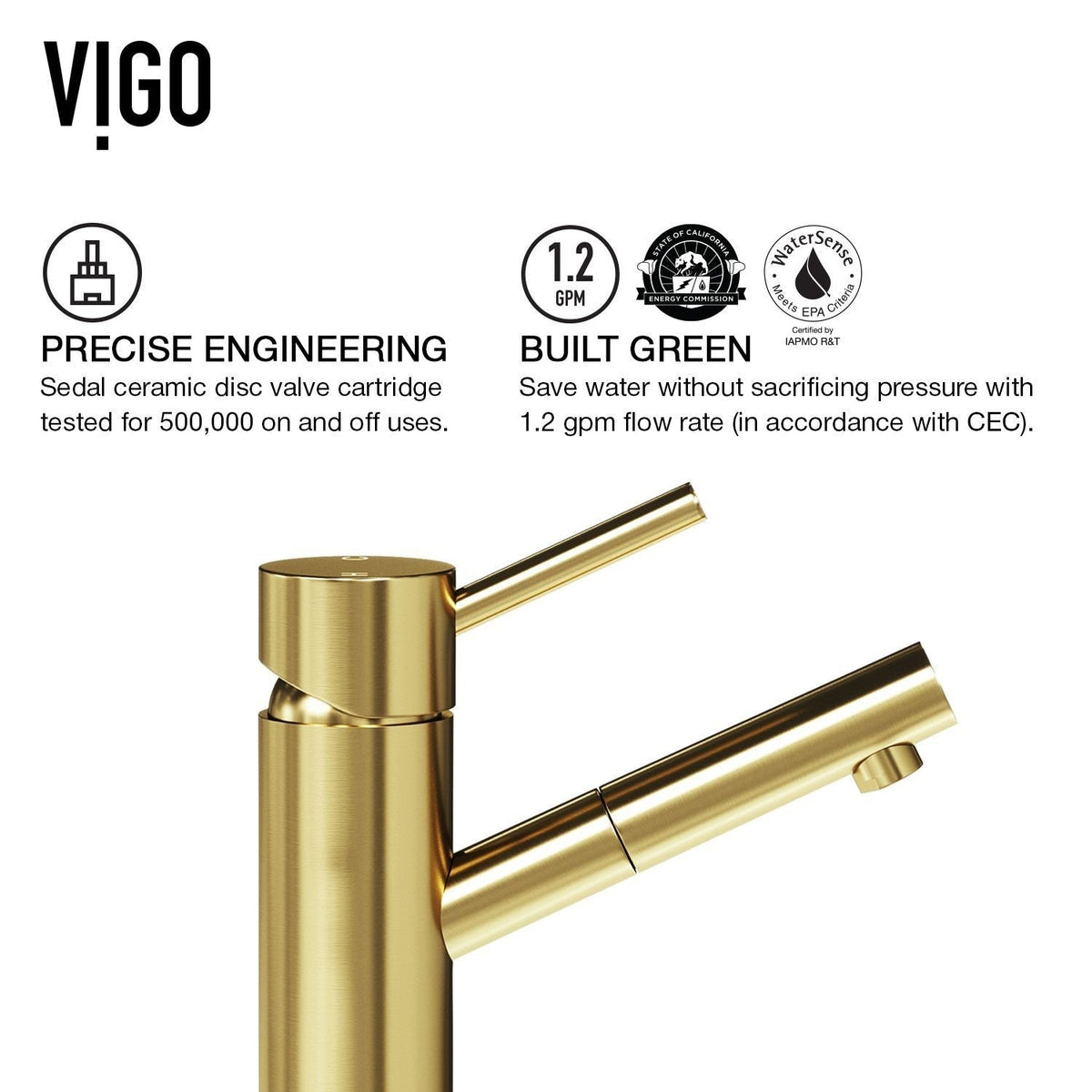 Noma Single Handle Single Hole Bathroom Sink Faucet, WaterSense Certified, Matte Gold F4K6 - product image 4