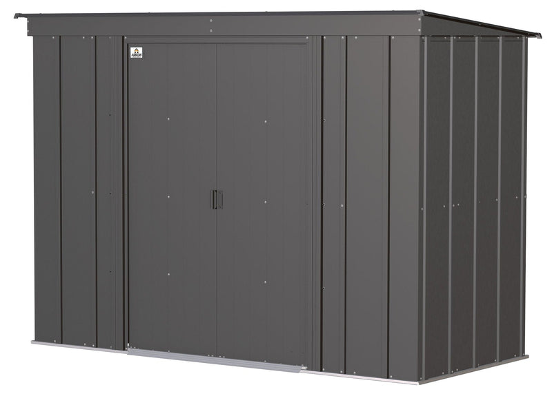 Classic Galvanized Steel Storage Shed, Charcoal, 8-ft x 4-ft I7I9