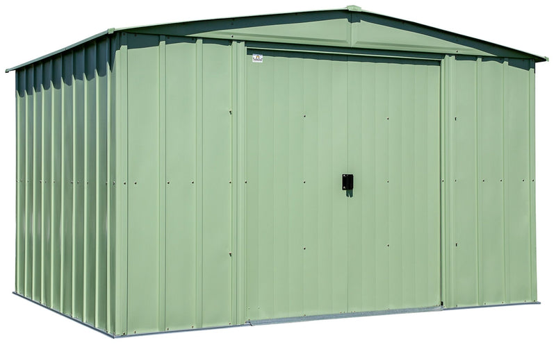 Classic Galvanized Steel Storage Shed, Sage Green, 10-ft x 8-ft G3L1