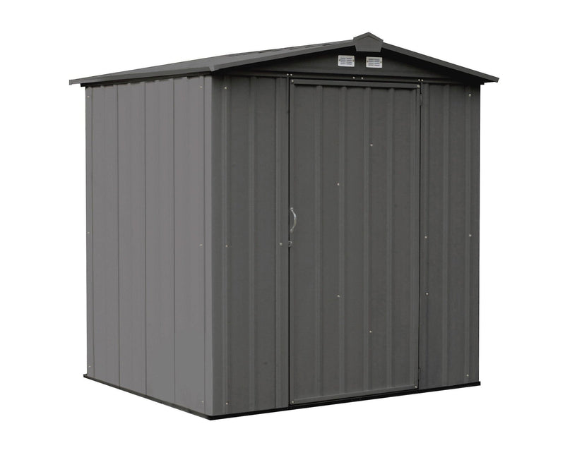 EZEE Galvanized Steel Storage Shed with Low Gable Roof, Charcoal, 6-ft x 5-ft C0K1