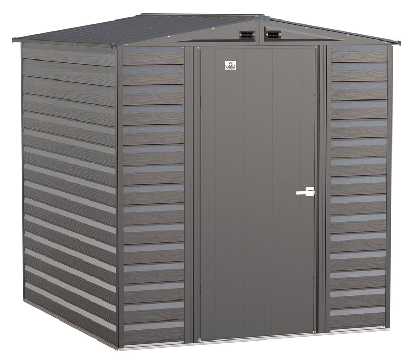 Select Galvanized Steel Storage Shed, Charcoal, 6-ft x 7-ft I4X4