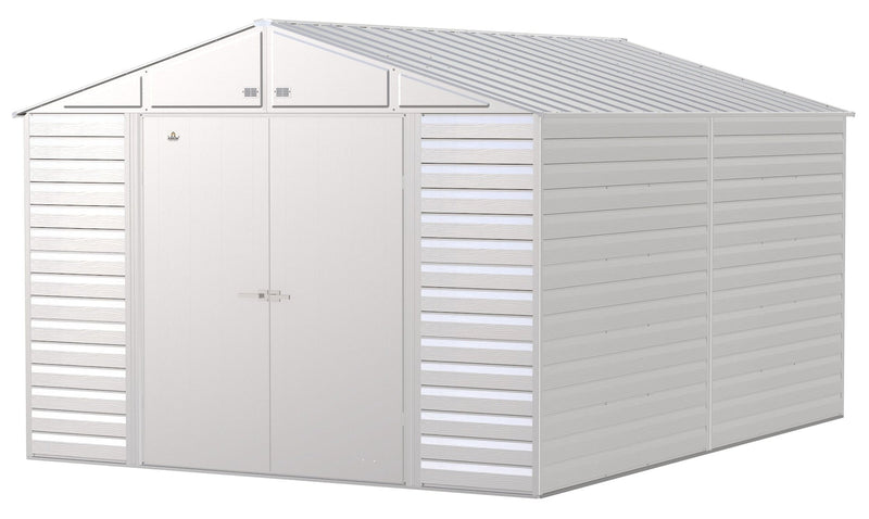 Select Galvanized Steel Storage Shed, Flute Grey, 10-ft x 14-ft Y6R7