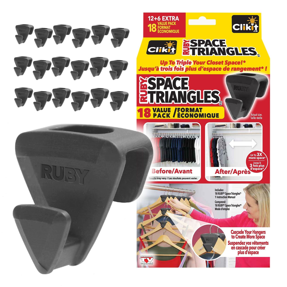 Ruby Space Saver Triangles, Black, 18-pk U1O5 - product image 1
